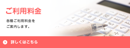 ご利用料金 各種ご利用料金をご案内します。